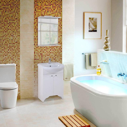 Зеркало Onika Омега 52 белое, с подсветкой