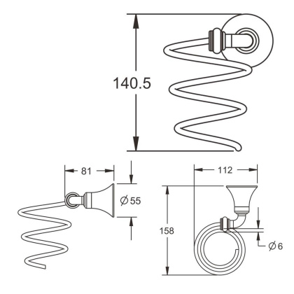 Подставка под фен, RG1235 Rose, Хром