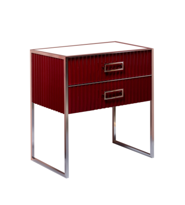 Тумба MONACO 80см h84см бордо глянец + хром под раковину моноблок 866-080-RCR Boheme