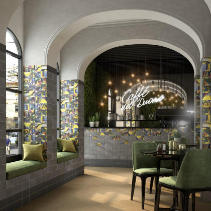 Плитка настенная 19067 Граффити серый темный 9.9*20*8 (46шт\0.91м2), м2