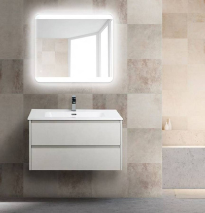 Тумба с раковиной подвесная BelBagno KRAFT 90 Cemento Grigio, раковина белая Тумба с раковиной подвесная BelBagno KRAFT 90 Cemento Grigio, раковина белая
