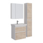 Тумба Lemark COMBI 70см под 1 раковину, подвесная/напольная, 2 ящика, цвет фасада: Дуб кантри, цвет корпуса: Белый глянец