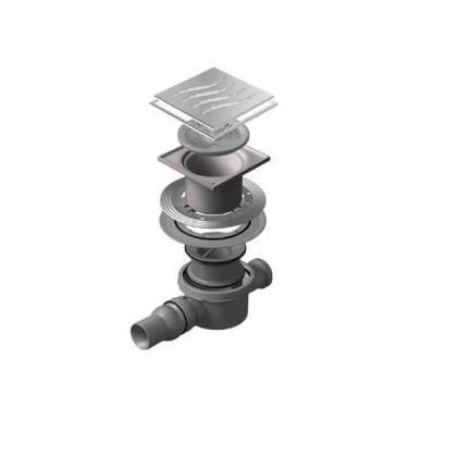 13000071 Точечный трап 150х150 мм Confluo Standard Tide 2 Mask , металл с перфорацией Tide (Волна), с рамкой Исполнение: Хром 