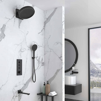 Душевой комплект VSFW-433TI3MB встраиваемый, термостатический, трехрежимный, черный