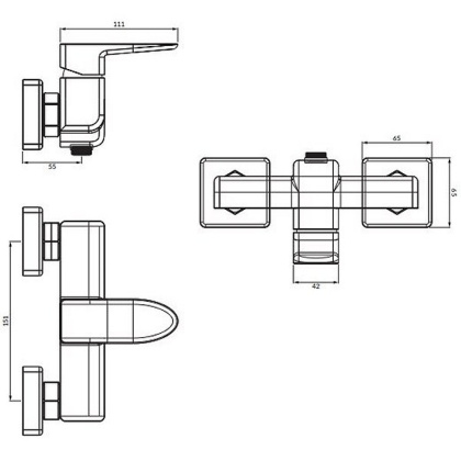 Смеситель для душа OMNIRES SLIDE SL7740CR (хром) Смеситель для душа OMNIRES SLIDE SL7740CR (хром)