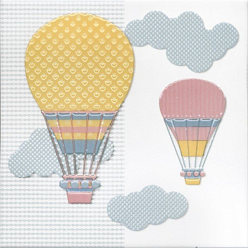 Керамический декор VT\A370\5009 Бон Вояж желтый, розовый (20см*20см*6,9мм) (10шт/0,4м2) Аэростат 2, шт.