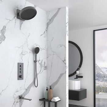 Душевой комплект Inspire VSFW-433TI3GM встраиваемый, термостат, трехрежимный, вороненая сталь