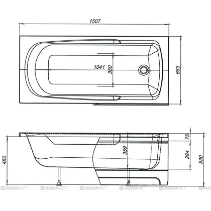 Акриловая ванна Aquanet Extra 150х70 208672 Акриловая ванна Aquanet Extra 150х70 208672