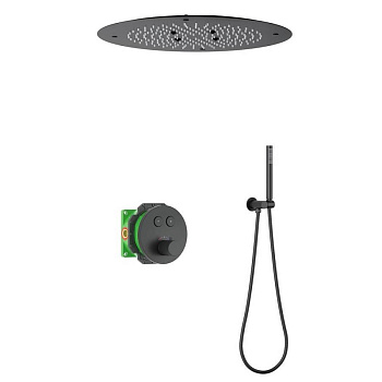 Душевая система Timo Saona SX-2370/03SM скрытого монтажа, с термостатом, черный