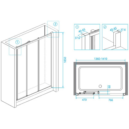 Душевая дверь RGW Classic CL-11 140 04091140-11 профиль Хром стекло прозрачное