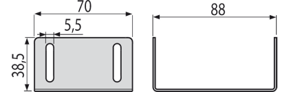 Перемычка для дренажных желобов 75 мм, оцинкованная сталь Перемычка для дренажных желобов 75 мм, оцинкованная сталь