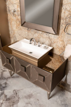 Тумба Fiaba 120, Бронзированное зеркало 3026-3K Boheme