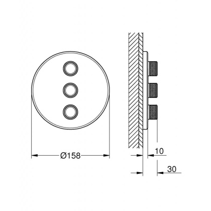 Внешняя часть вентиля GROHE Grohtherm SmartControl, на 3 выхода, хром (29122000)