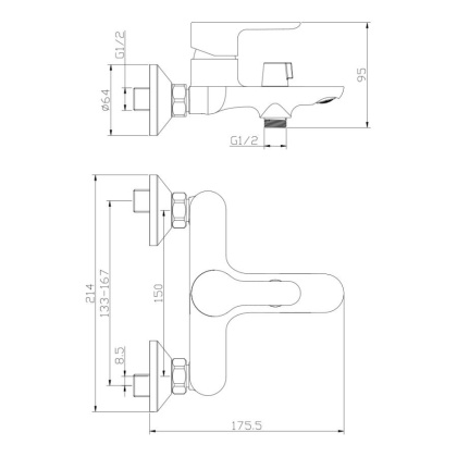 Смеситель д/ванны TOLEDO, арт.18201TD Смеситель д/ванны TOLEDO, арт.18201TD