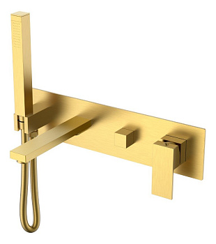 Смеситель для ванны встроенный Qubic Matt Gold Смеситель для ванны встроенный Qubic Matt Gold