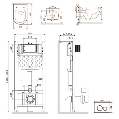 IS49001.801900 Инсталляция с клавишей Pro L белый с подвесным унитазом Like Aquaspin с сид м/лиф