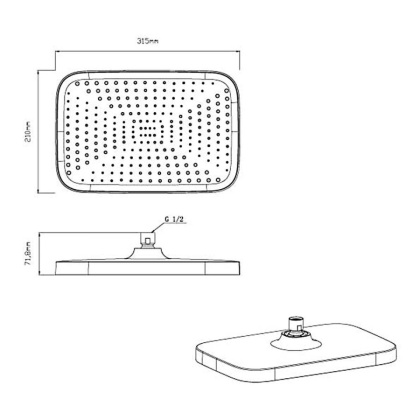 Душевой комплект VSFW-4211MB встраиваемый, 2 режима, черный