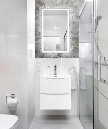 Тумба с раковиной подвесная BelBagno ETNA 50 Rovere Grigio, раковина белая Тумба с раковиной подвесная BelBagno ETNA 50 Rovere Grigio, раковина белая