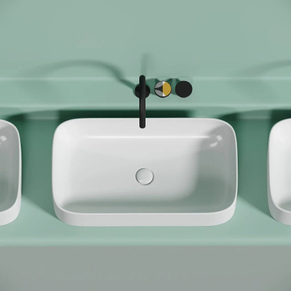 Умывальник чаша накладная круглая (цвет Темно-Коричневый Матовый) 360*360*115мм