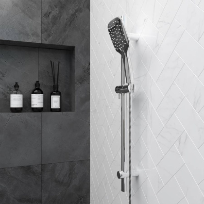 931001000 Eclipse, душ. комплект: ручн.душ 3 ф-ии 120 мм, штанга 700 мм, Хром
