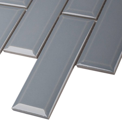 Керамическая мозаика Metro Bluish-Grey Glossy 45х145, Brick & Metro