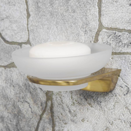 Мыльница Aisch, цвет белый с золотом, 11,8х5,7х12,1 см, K-5929