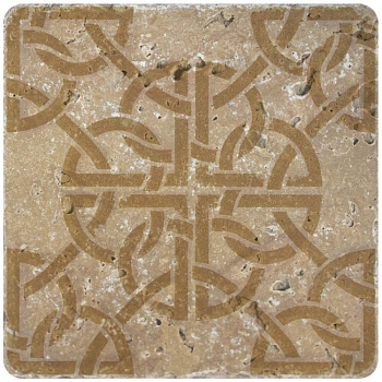 Натуральный травертин, ORNAMENT №4 10x10, Toscana Натуральный травертин, ORNAMENT №4 10x10, Toscana