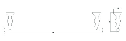 Полотенцедержатель двойной RUSH Crete, 5х60х12 см, цвет бронза, CR35532