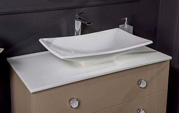 Столешница Solid Glass белая прямая 81*46см