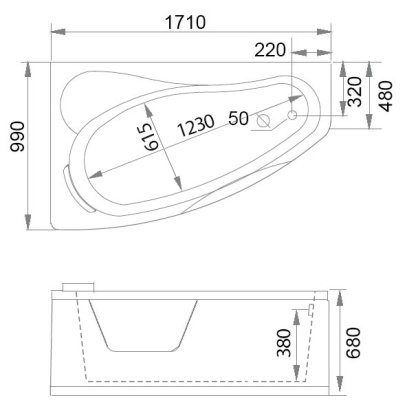 Акриловая ванна Gemy 171х100 G9046 II O L Акриловая ванна Gemy 171х100 G9046 II O L