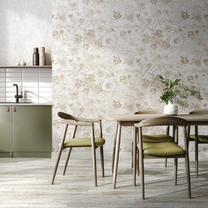 Обои виниловые Азулежу мотив, бежевый