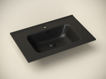Умывальник накладной прямоугольный (цвет Черный Матовый) Element 710*465*180мм