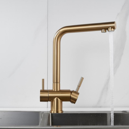 Смеситель для кухни со встроенным фильтром (краном) под питьевую воду Shevanik S468 S468G