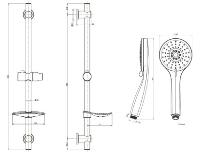 Душевой гарнитур SONATA, хром Душевой гарнитур SONATA, хром