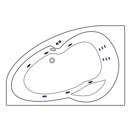 Ванна EXCELLENT Newa 160x95 (левая) "LINE" (хром)