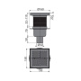 Сливной трап 150×150/50 мм прямой сток, решетка серая, гидрозатвор мокрый Сливной трап 150×150/50 мм прямой сток, решетка серая, гидрозатвор мокрый