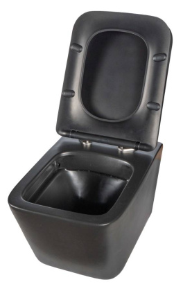 Унитаз подвесной безободковый Creto Logan L2 1002-002-L2BLMAT с крышкой-сиденьем микролифт, черный матовый