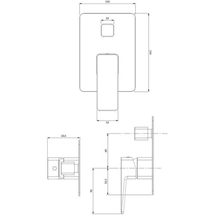Смеситель для душа скрытого монтажа OMNIRES PARMA PM7435CR (хром) Смеситель для душа скрытого монтажа OMNIRES PARMA PM7435CR (хром)