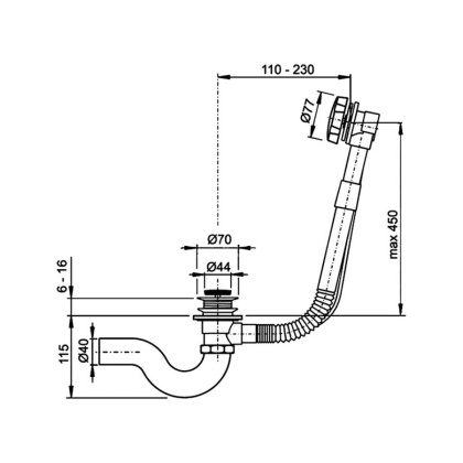 Слив перелив Timo 8003/03 черный матовый Слив перелив Timo 8003/03 черный матовый