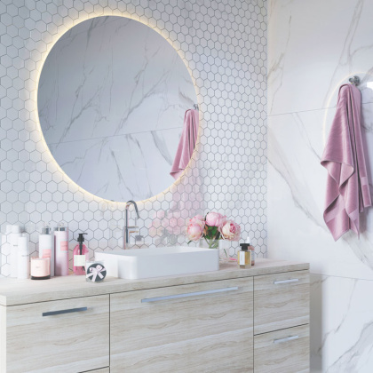 Керамическая мозаика, Hexagon small White Glossy 51x59, Geometry Керамическая мозаика, Hexagon small White Glossy 51x59, Geometry