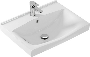 Прямоугольная мебельная раковина STRIM с отверстием под смеситель, размером 60 см.