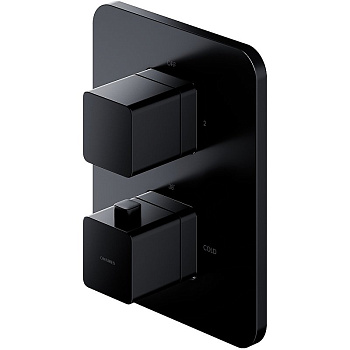 Смеситель термостатический для душа скрытого монтажа OMNIRES PARMA PM7436BL (черный BLM) Смеситель термостатический для душа скрытого монтажа OMNIRES PARMA PM7436BL (черный BLM)