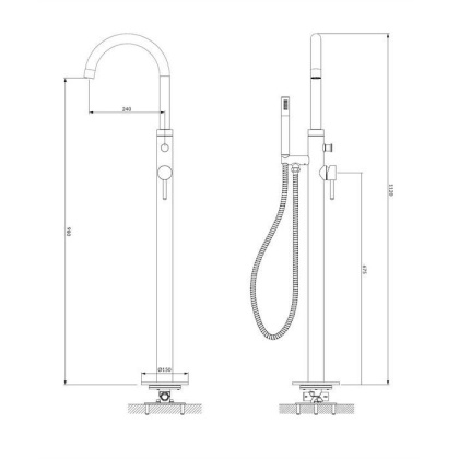 Смеситель для ванны отдельностоящий OMNIRES Y Y1233BLGL (черный/золото) Смеситель для ванны отдельностоящий OMNIRES Y Y1233BLGL (черный/золото)