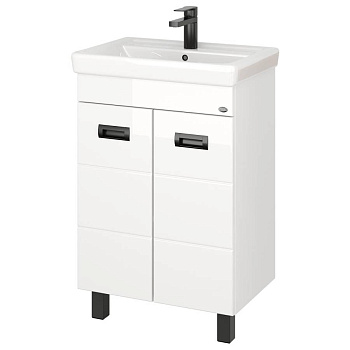 Тумба Onika Балтика-Квадро Black 60 напольная, белая (ум.Тигода 60)