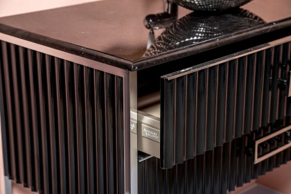 Тумба MONACO 100см h74см черная глянец + хром под раковину чашу 867-100-BCR Boheme