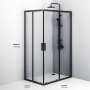 W93G-404-120280-BT Gem S Twin Slide 120x80. Душевое ограждение,120x80, профиль Черный мат., стекло п