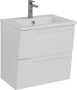Тумба Lemark MIANO 60см под 1 раковину, подвесная, 2 ящика, цвет корпуса, фасада: Белый глянец