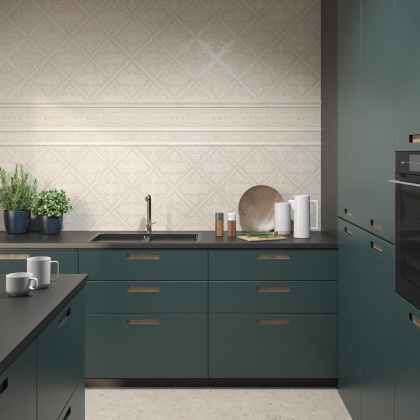 Бордюр BDA019R Карму бежевый светлый (30см*12см*13мм) (9шт/0,324м2) Камень, шт