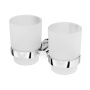 Двойной стеклянный стакан Sense L с настенным держателем, 9,6х16,4х7,5 см, белый, A74343400