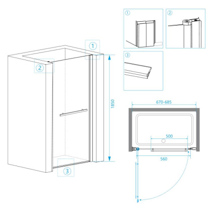 Душевая дверь RGW Passage PA-03 70 41080307-11 профиль Хром стекло прозрачное